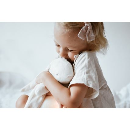 Moonie - Compagno di coccole con melodia e luce coniglietto 2.0 organic polar