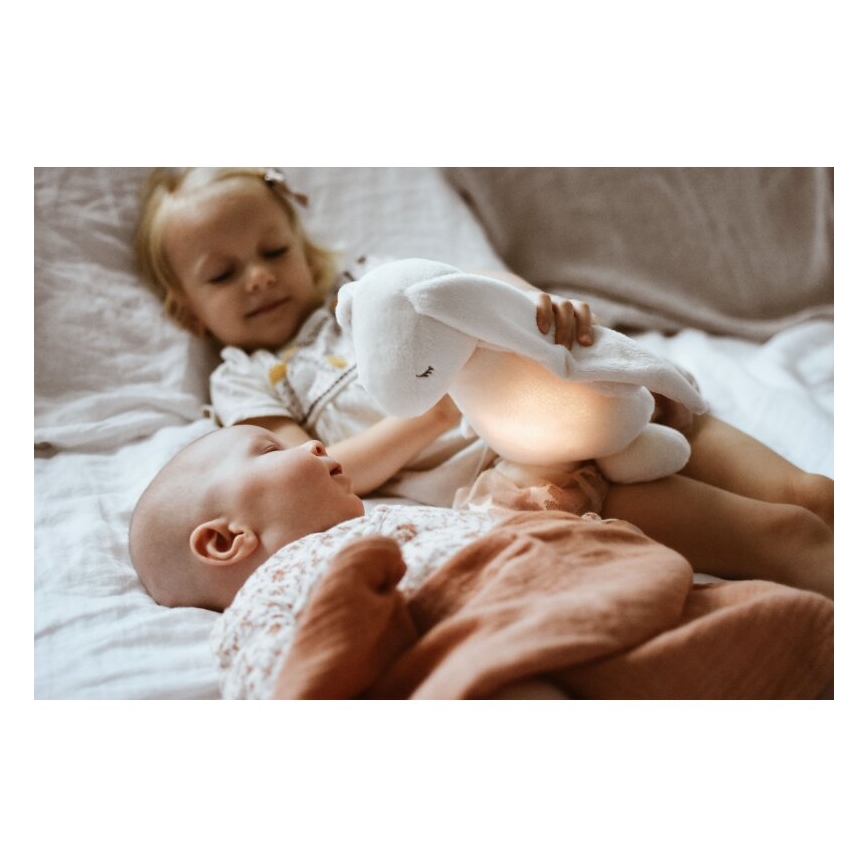 Moonie - Doudou avec mélodie et lumière 2.0 lapin organic rose