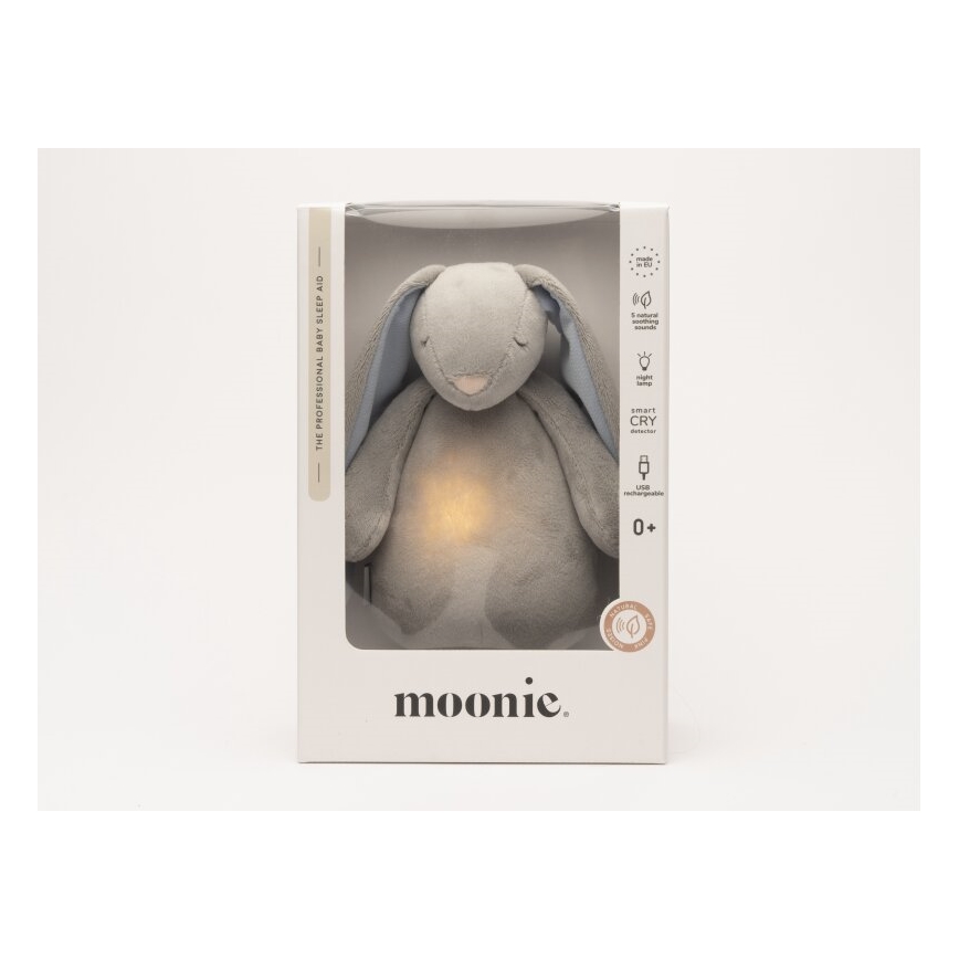 Moonie - Doudou avec mélodie et lumière 2.0 lapin sky