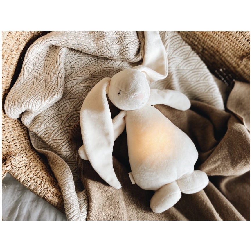Moonie - Doudou avec mélodie et lumière lapin 2.0 cream
