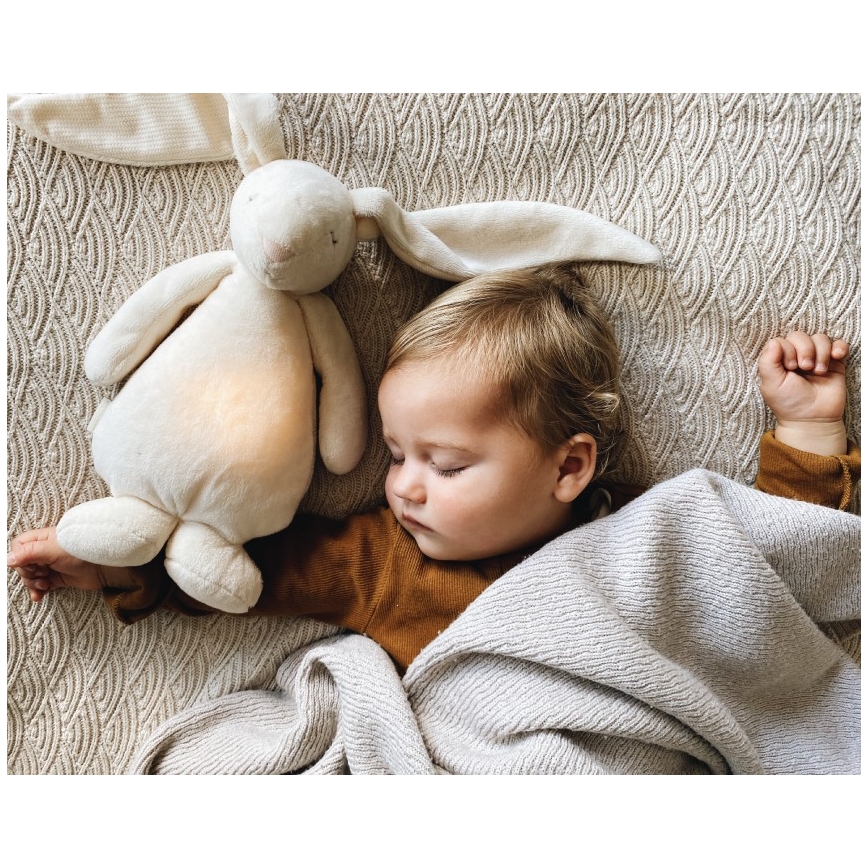 Moonie - Doudou avec mélodie et lumière lapin 2.0 cream