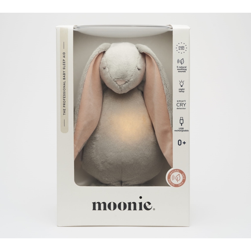 Moonie - Doudou avec mélodie et lumière lapin 2.0 nuage