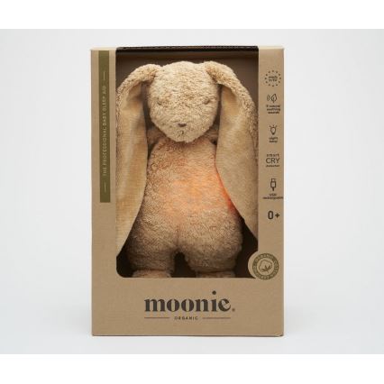Moonie - Doudou avec mélodie et lumière lapin 2.0 organic cappuccino