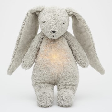 Moonie - Doudou avec mélodie et lumière lapin 2.0 organic gris