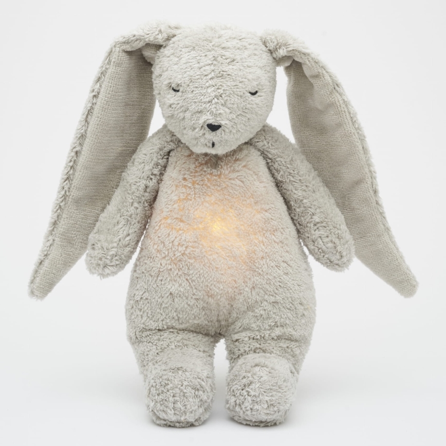 Moonie - Doudou avec mélodie et lumière lapin 2.0 organic gris