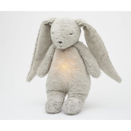 Moonie - Doudou avec mélodie et lumière lapin 2.0 organic gris