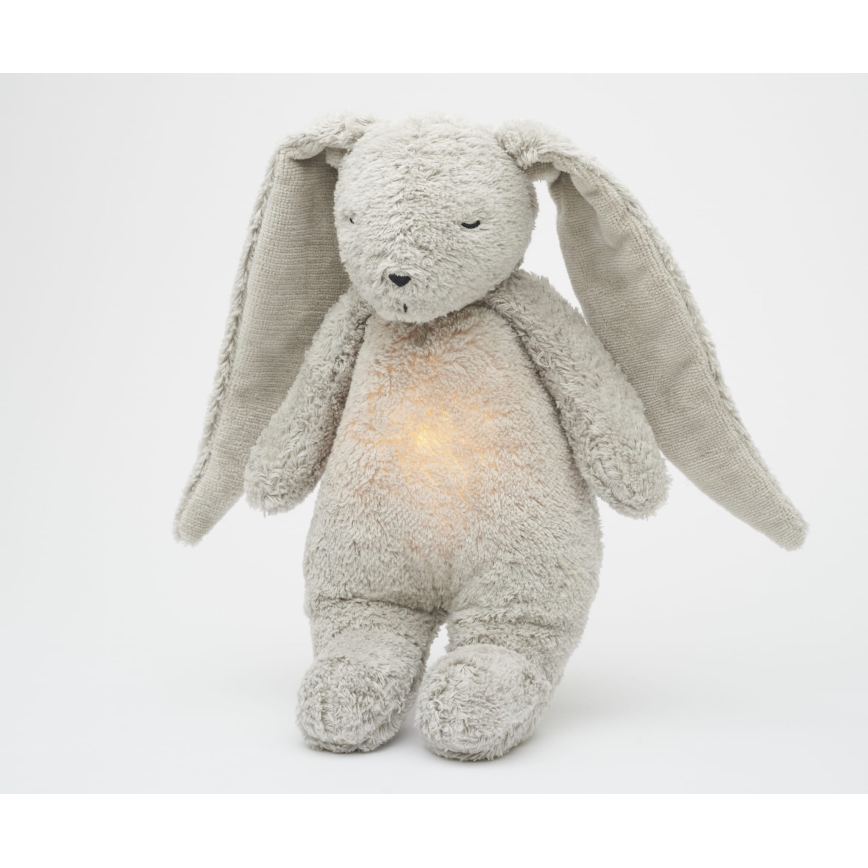 Moonie - Doudou avec mélodie et lumière lapin 2.0 organic gris