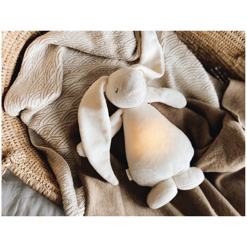 Moonie - Doudou avec mélodie et lumière lapin 2.0 organic sable
