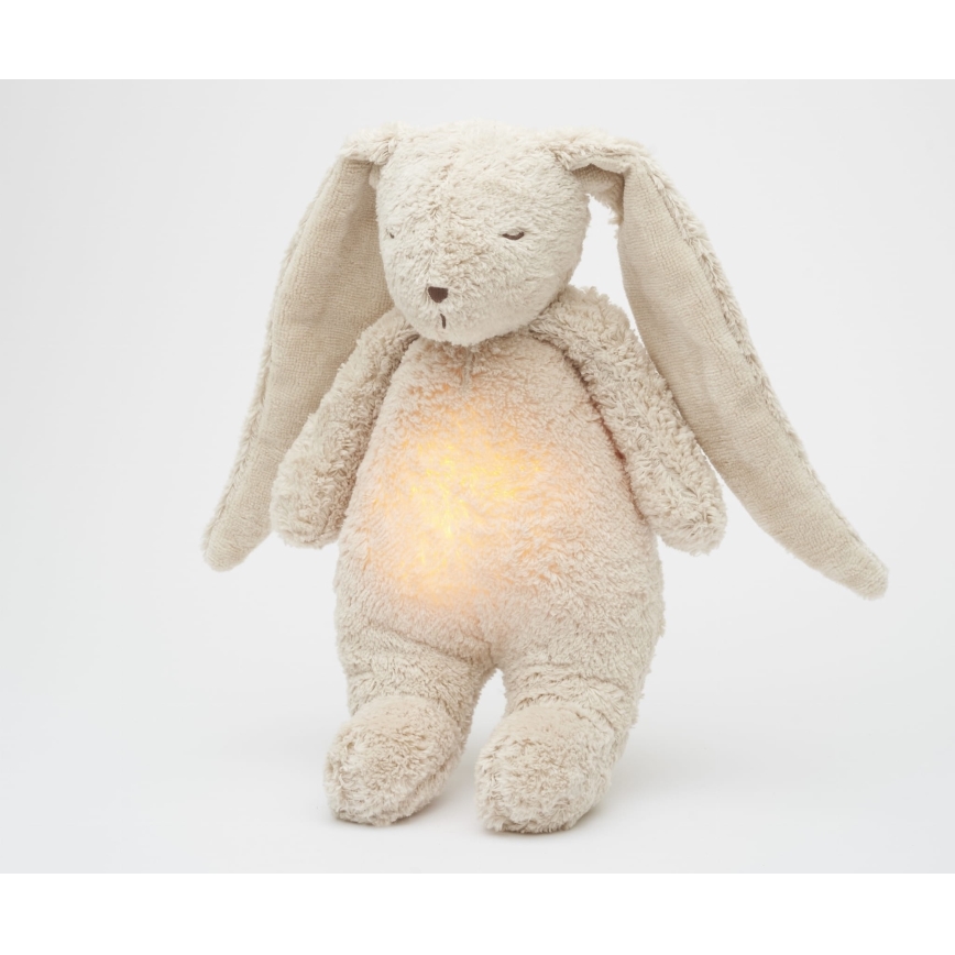 Moonie - Doudou avec mélodie et lumière lapin 2.0 organic sable