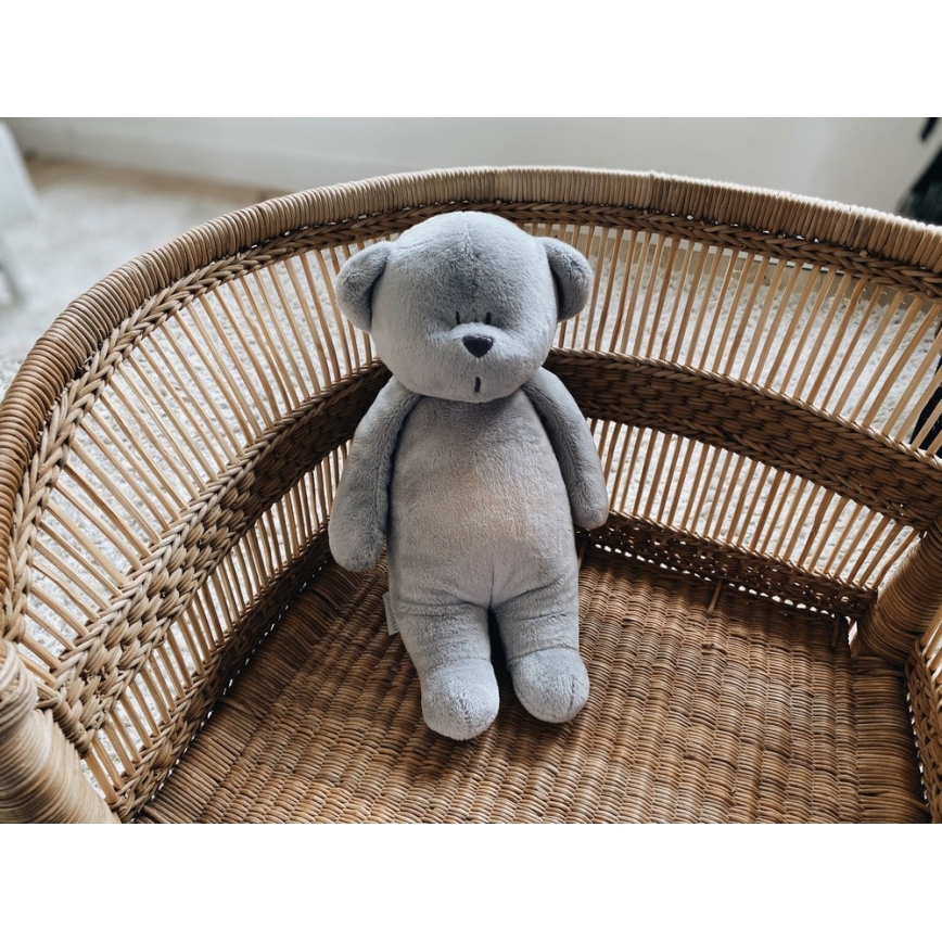 Moonie - Doudou avec mélodie et lumière ourson 2.0 argent
