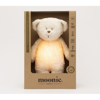 Moonie - Doudou avec mélodie et lumière ourson 2.0 organic polar