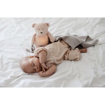 Moonie - Doudou avec mélodie et lumière ourson 2.0 organic rose