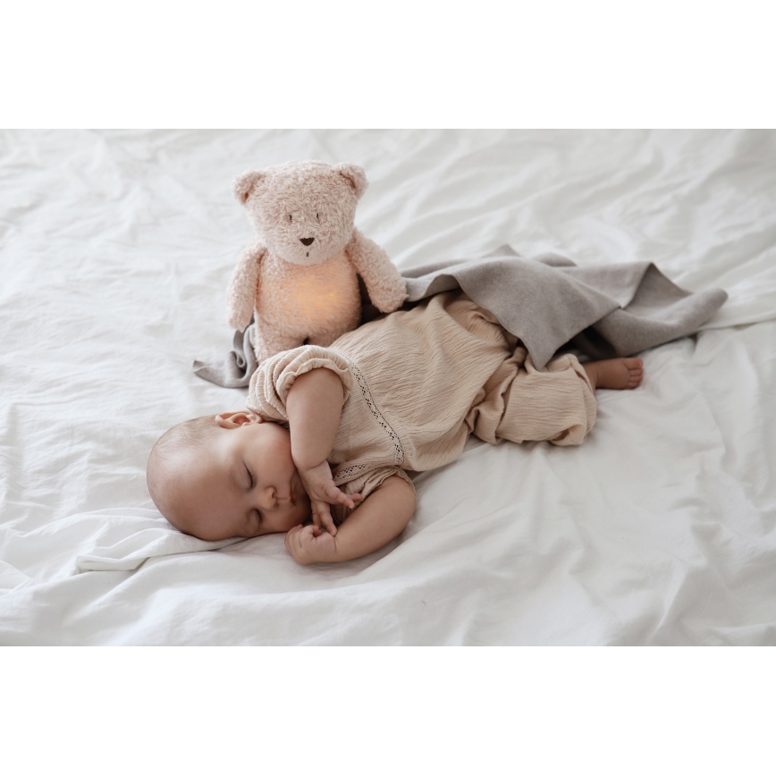 Moonie - Doudou avec mélodie et lumière ourson 2.0 organic rose