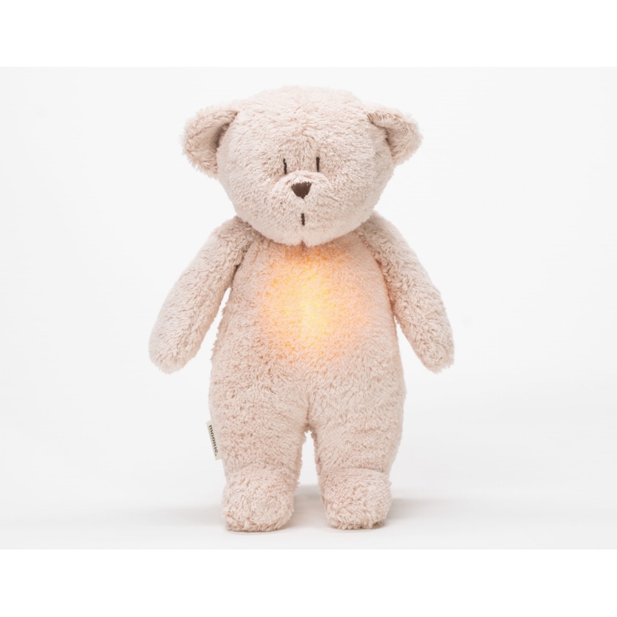 Moonie - Doudou avec mélodie et lumière ourson 2.0 organic rose