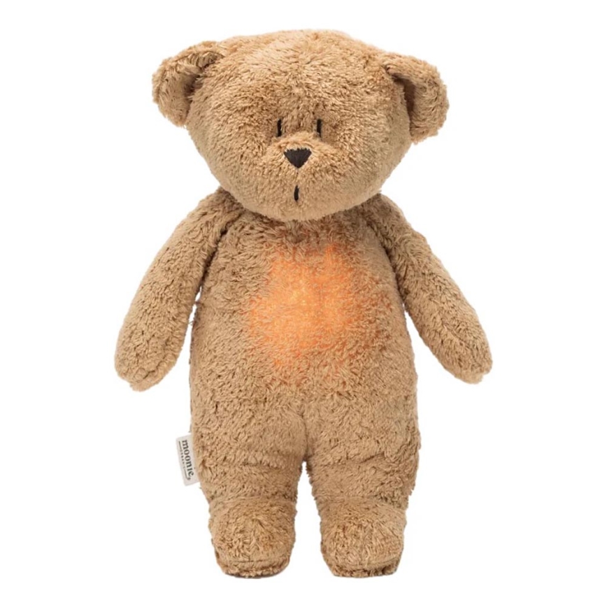 Moonie - Doudou avec mélodie et lumière ourson organic cappuccino natur
