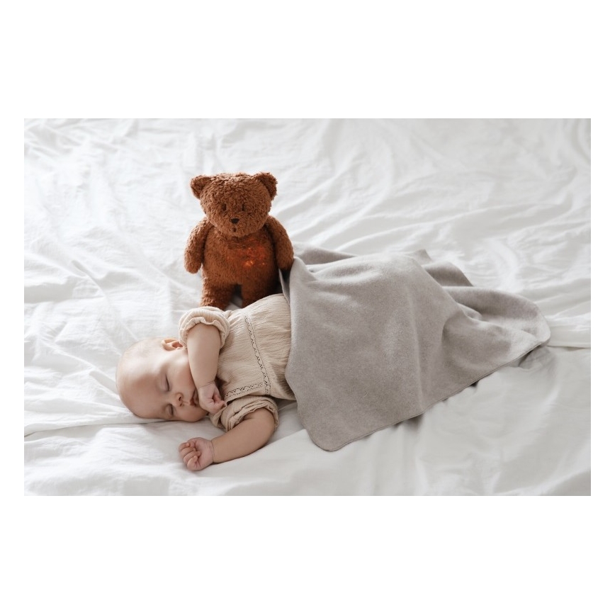 Moonie - Doudou avec mélodie et lumière ourson organic caramel natur