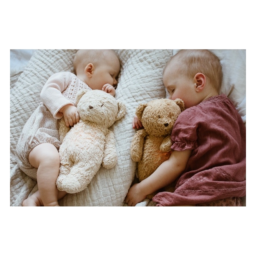 Moonie - Doudou avec mélodie et lumière ourson organic caramel natur
