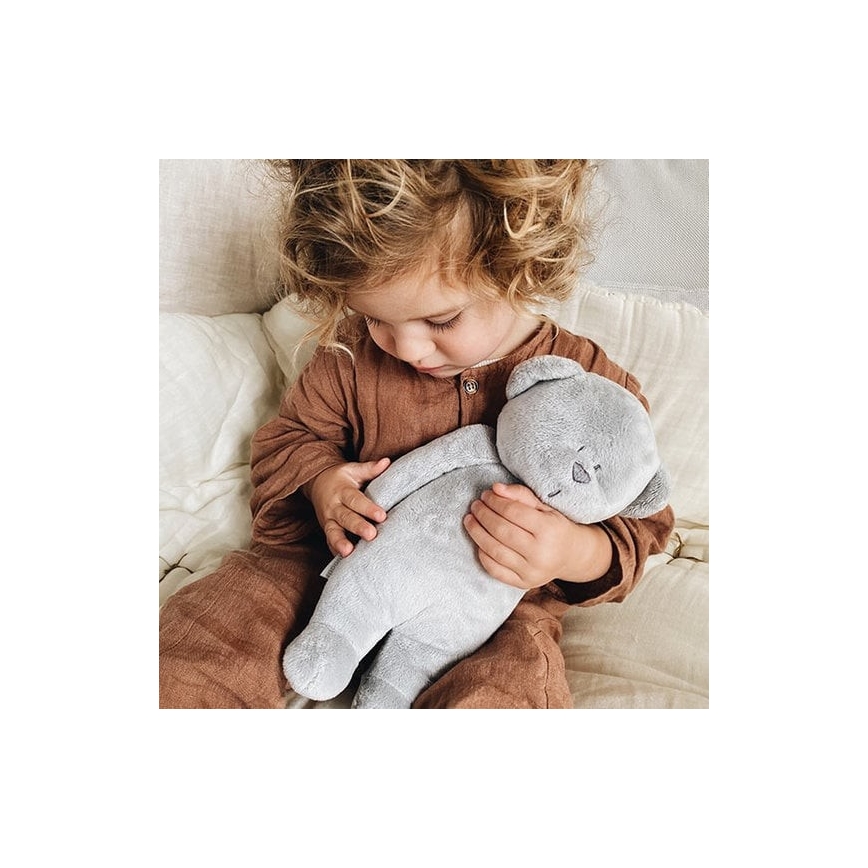Moonie - Doudou ours avec mélodie et lumière argent