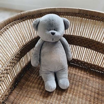 Moonie - Doudou ours avec mélodie et lumière argent