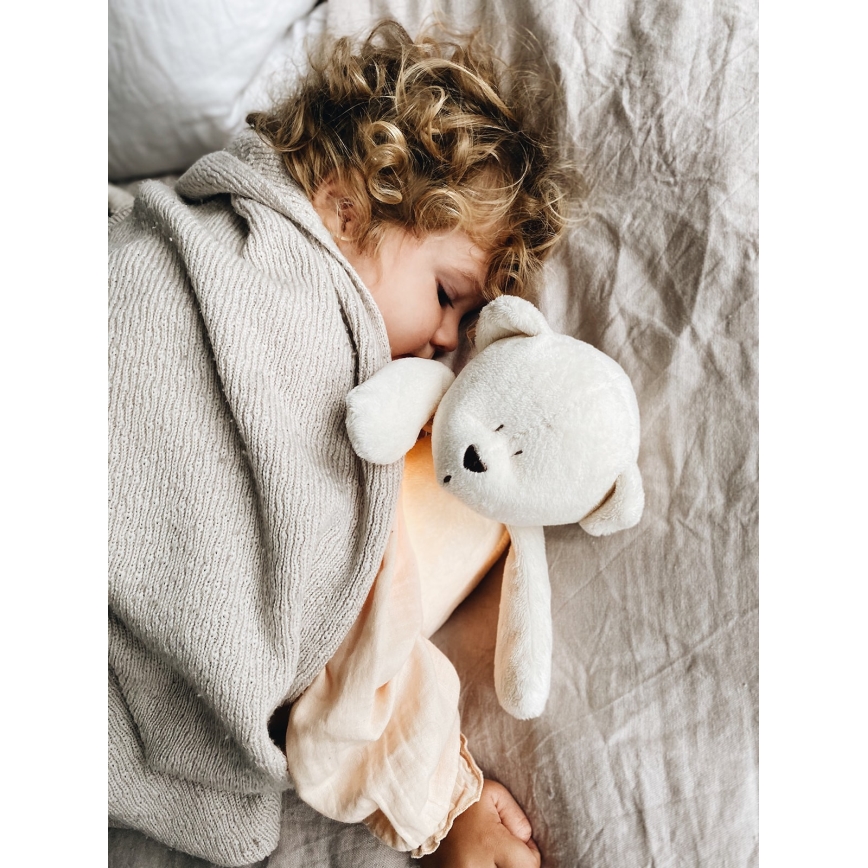 Moonie - Doudou ours avec mélodie et lumière argent
