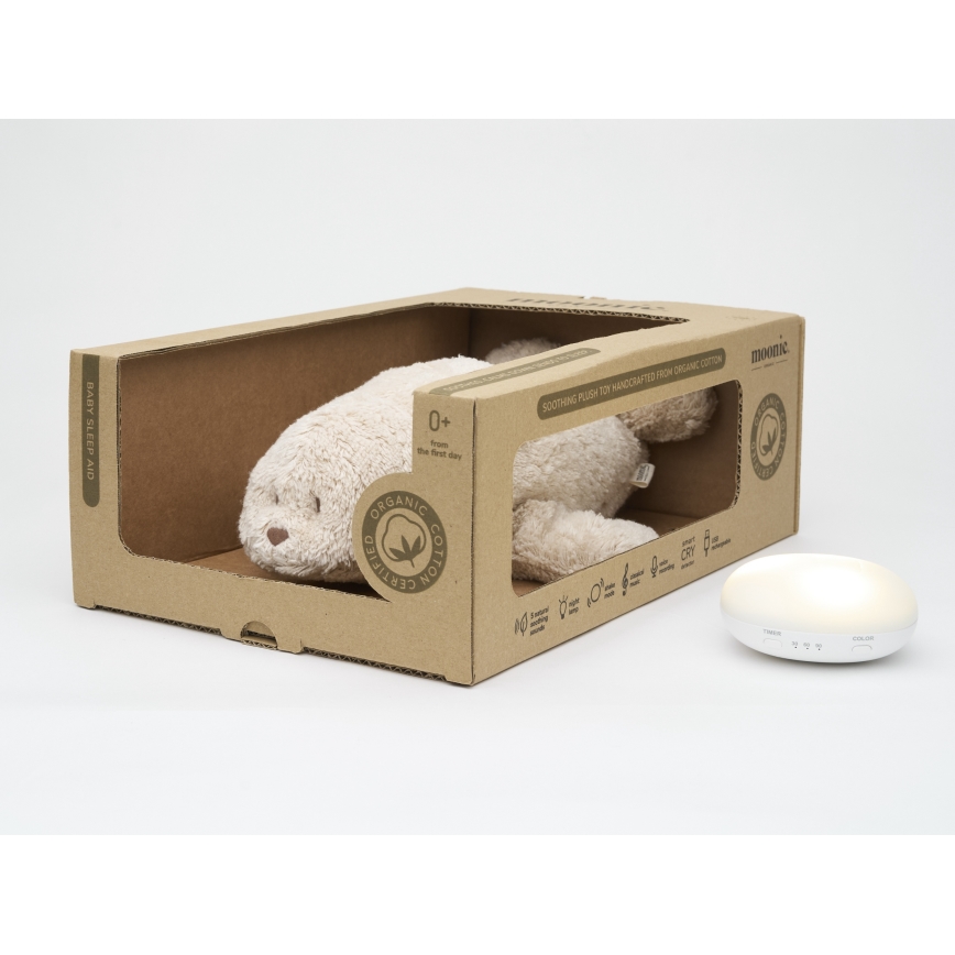 Moonie - Einschlafhilfe mit Melodie und Licht, Robbe Organic Sand