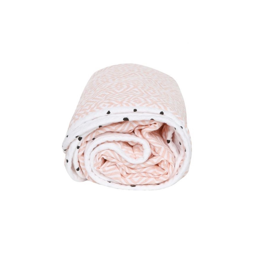MOTHERHOOD - Coperta in mussola di cotone a due strati 95x110 cm rosa