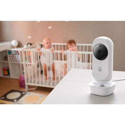 Motorola VM35-2 - Baby monitor ricaricabile con 2 telecamere e batteria da 2000 mAh