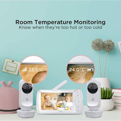 Motorola VM35-2 - Wiederaufladbares Babyphone mit 2 Kameras, 2000 mAh