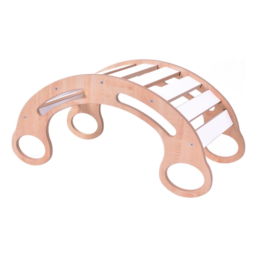 Multifunktionale Montessori-Schaukel Weiß/Ahorn