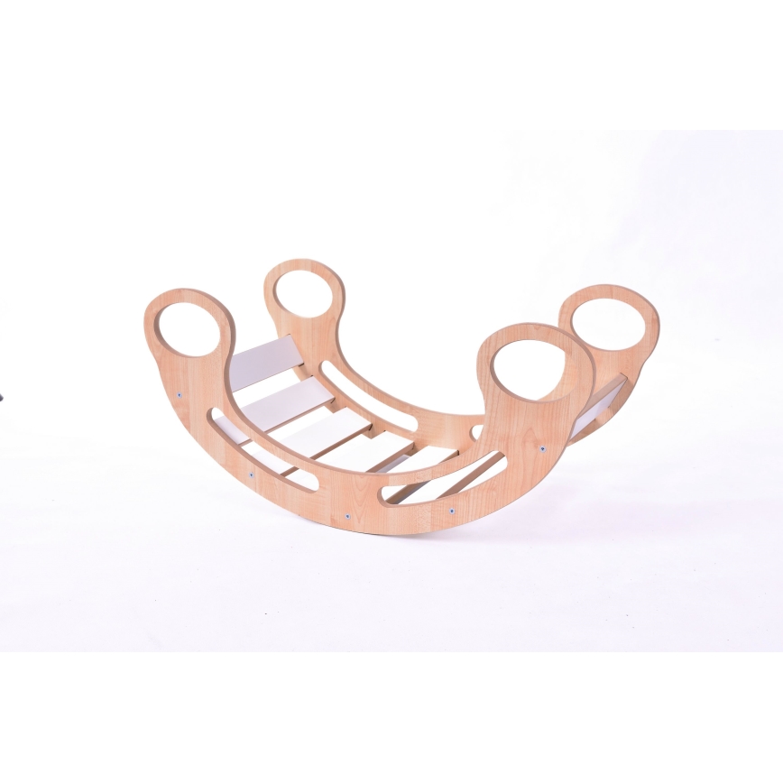Multifunktionale Montessori-Schaukel Weiß/Ahorn