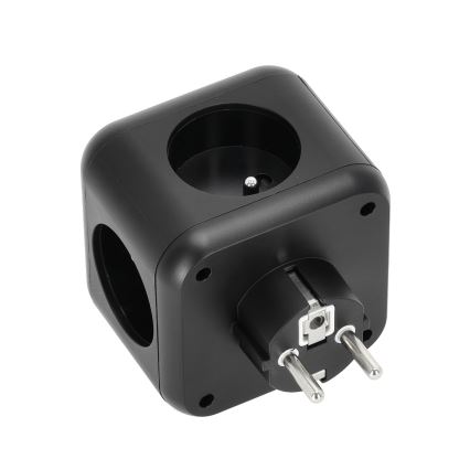 Multipresa con interruttore LINEA 3x230V + 4xUSB A/C nero
