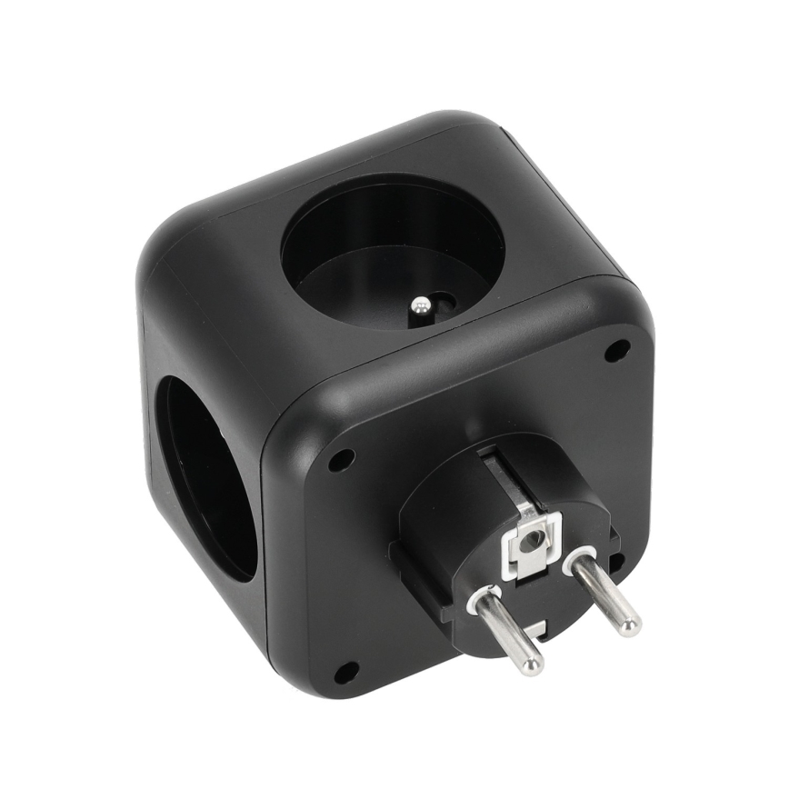 Multipresa con interruttore LINEA 3x230V + 4xUSB A/C nero