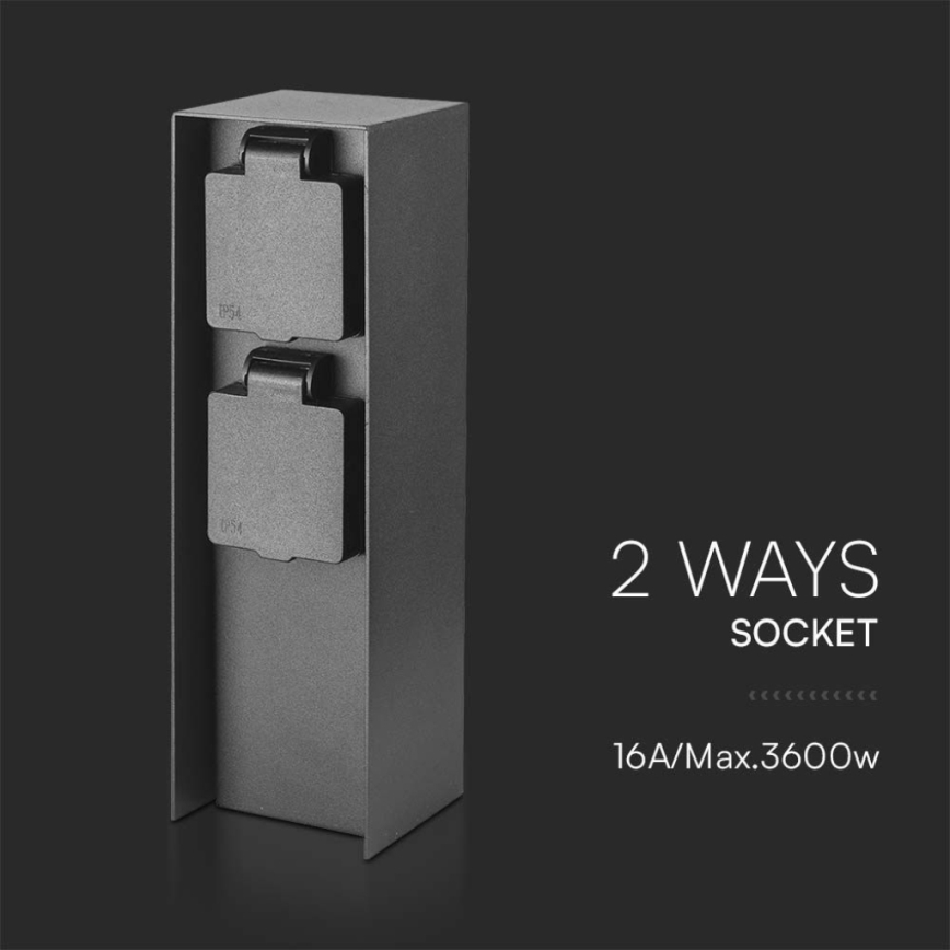 Multipresa verticale da esterno 2Z 230V IP44