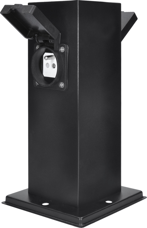 Multipresa verticale da esterno 2Z 230V IP44 nero quadrato