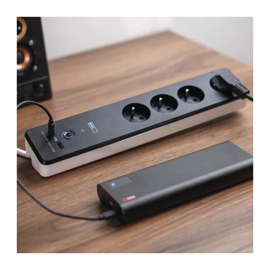 Multiprise intelligente avec interrupteur GoSmart 4 prises + 1x USB-A + 1x USB-C 2 m Wi-Fi Tuya
