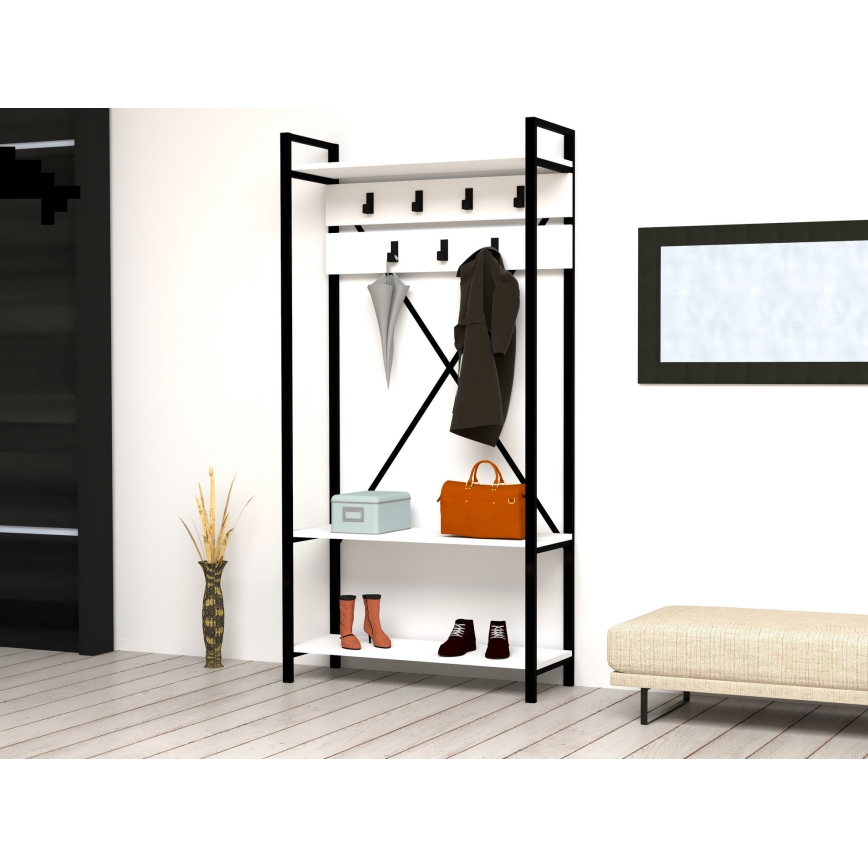 Mur de couloir ALFA 180x90 cm blanc/noir