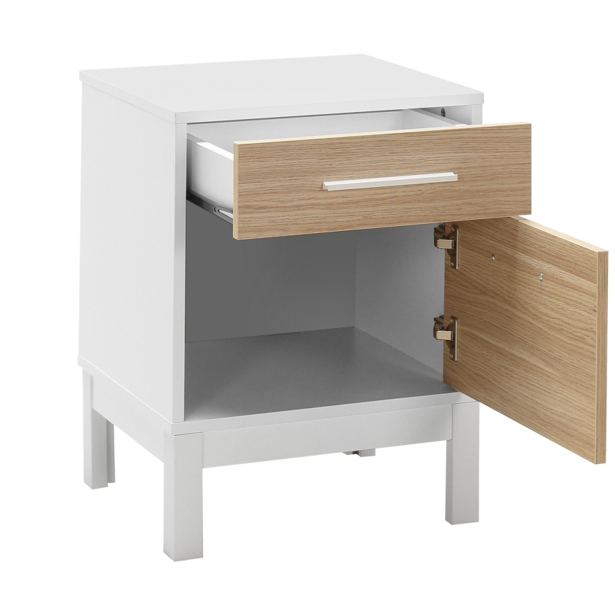 Nachttisch 60x45 cm weiß/braun