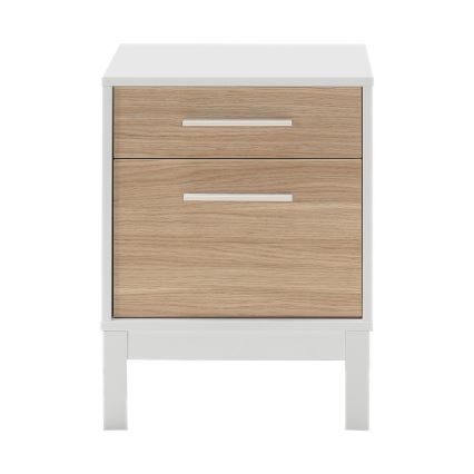 Nachttisch 60x45 cm weiß/braun