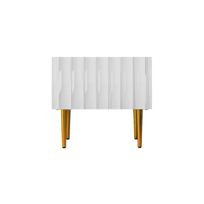 Nachttisch ARCOS 46x50 cm weiß/golden