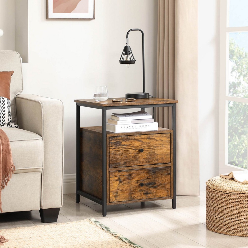 Nachttisch ARIN braun/schwarz