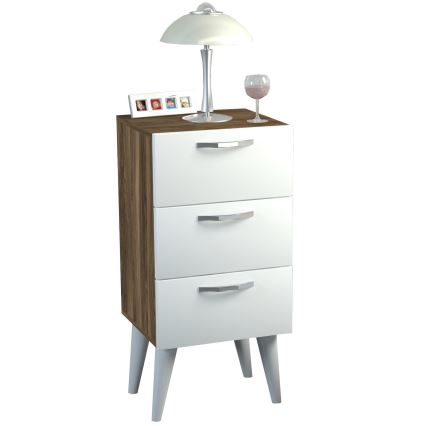 Nachttisch BELLINI 80x40 cm braun/weiß