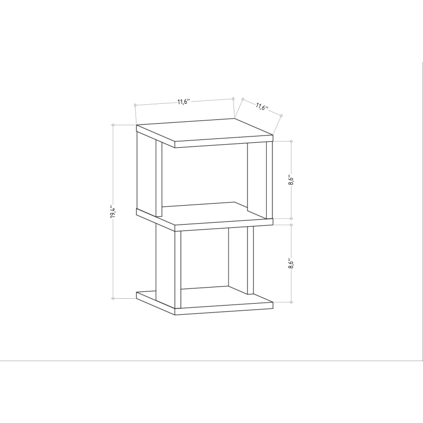 Nachttisch CARTER 49,4x29,6 cm weiß