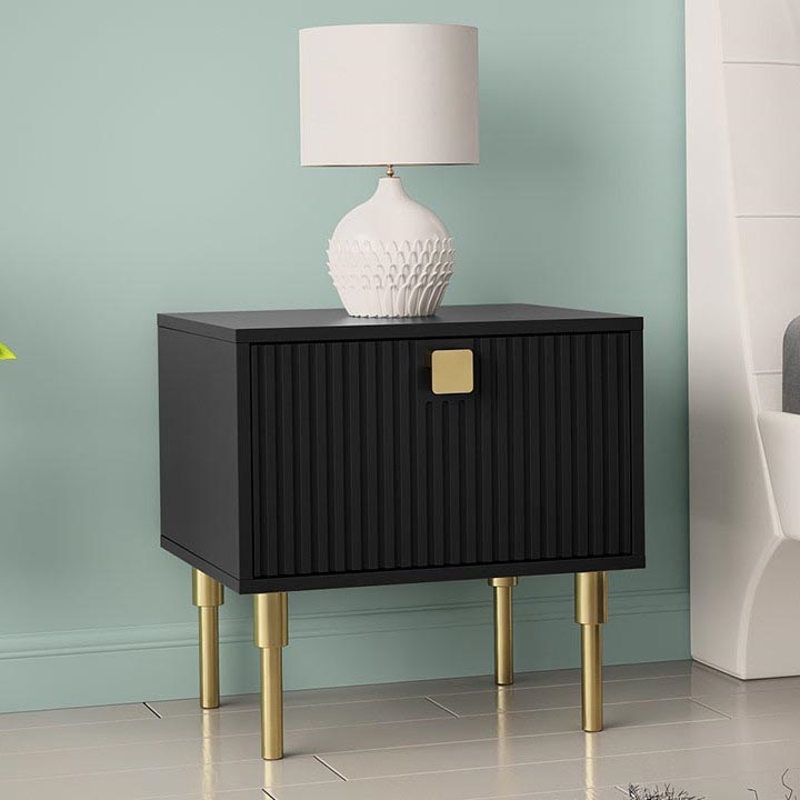 Nachttisch DORSET 50x50 cm schwarz/golden