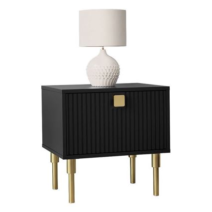 Nachttisch DORSET 50x50 cm schwarz/golden