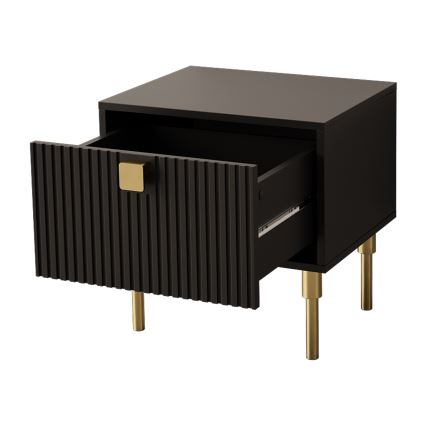 Nachttisch DORSET 50x50 cm schwarz/golden