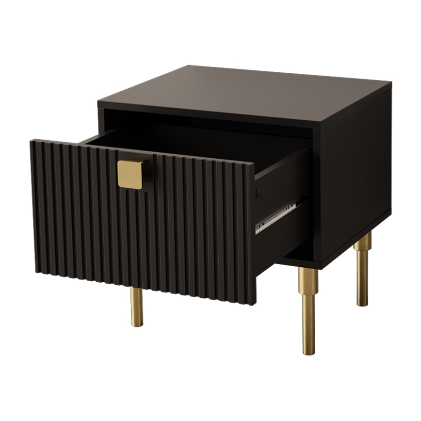 Nachttisch DORSET 50x50 cm schwarz/golden