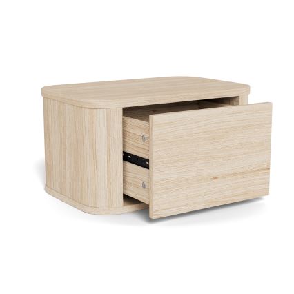 Nachttisch MADERA 46 x 30 cm Weiß-Eiche