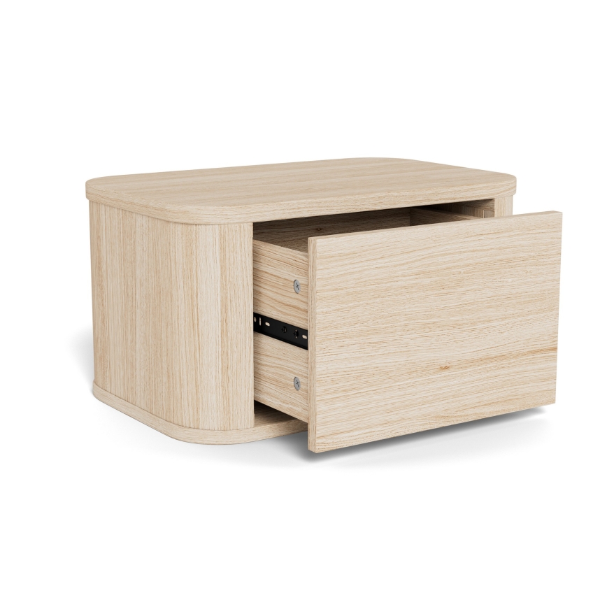 Nachttisch MADERA 46 x 30 cm Weiß-Eiche