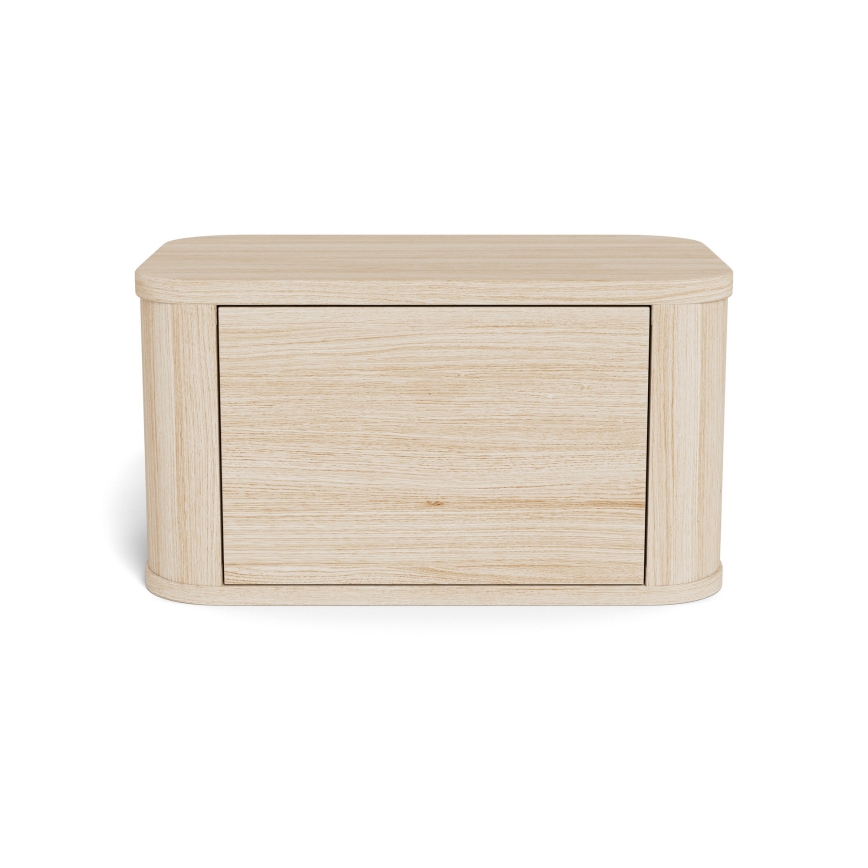 Nachttisch MADERA 46 x 30 cm Weiß-Eiche