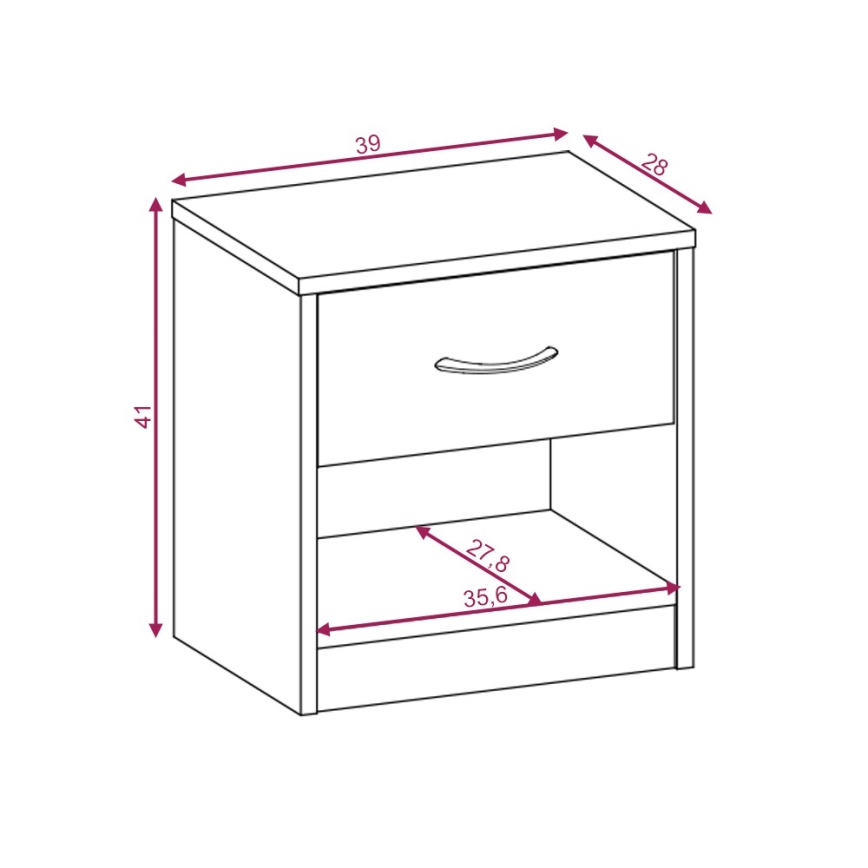 Nachttisch NED Sonoma-Eiche/Weiß